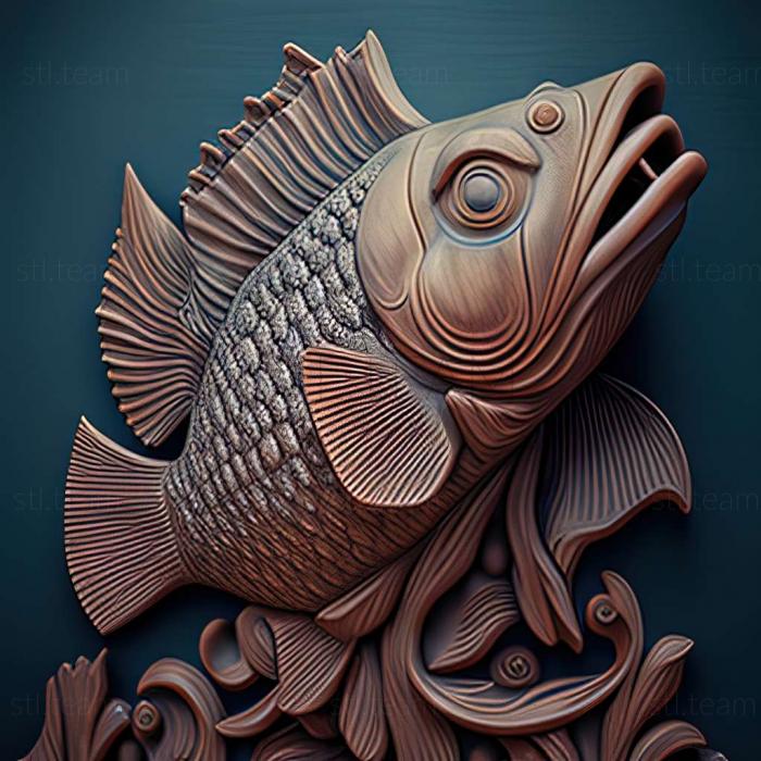 3D model Loricarihty fish (STL)